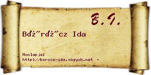 Böröcz Ida névjegykártya