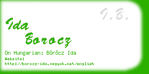 ida borocz business card