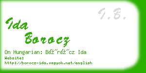 ida borocz business card